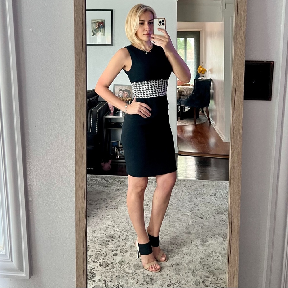 Narciso Rodriguez Black and White Sheath Midi Dress